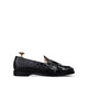 Drobak - Men’s Black Calf and Crocodile Printed Belgian Loafer