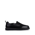 Hugh - Men's Black Pebble Leather and Mesh Fabric Sneaker