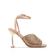 Maya - Women’s Champagne Hand Set Crystals 90mm Heels