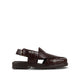 Saul - Men's Dark Brown Crocodile Printed Leather Sandal