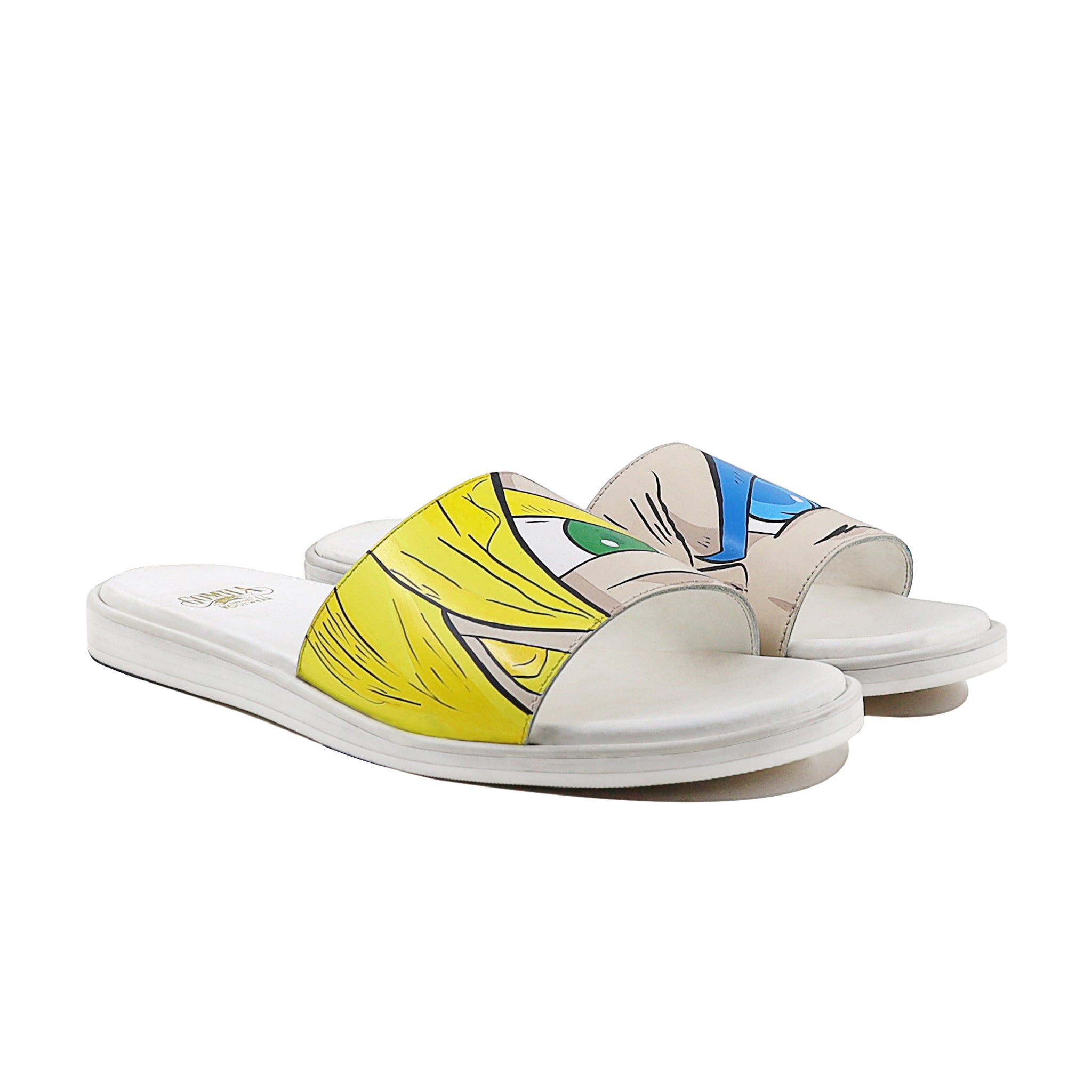 Jover - Men's White Hand Painted Slipper