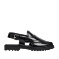 Brooklyn - Men's Black Box Leather High Shine Sandal