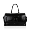 Reece - Men's Black Crocodile Print Duffle Bag