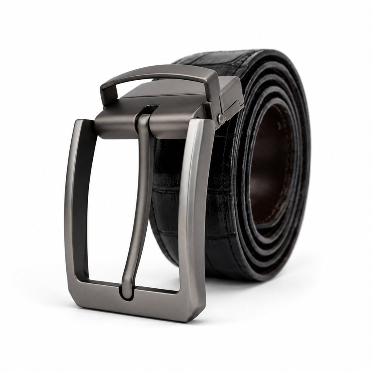 Orno - Men's Black & Dark Brown Double Sided Belt