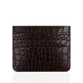 Sage - Dark Brown Crocodile Textured Card Holder