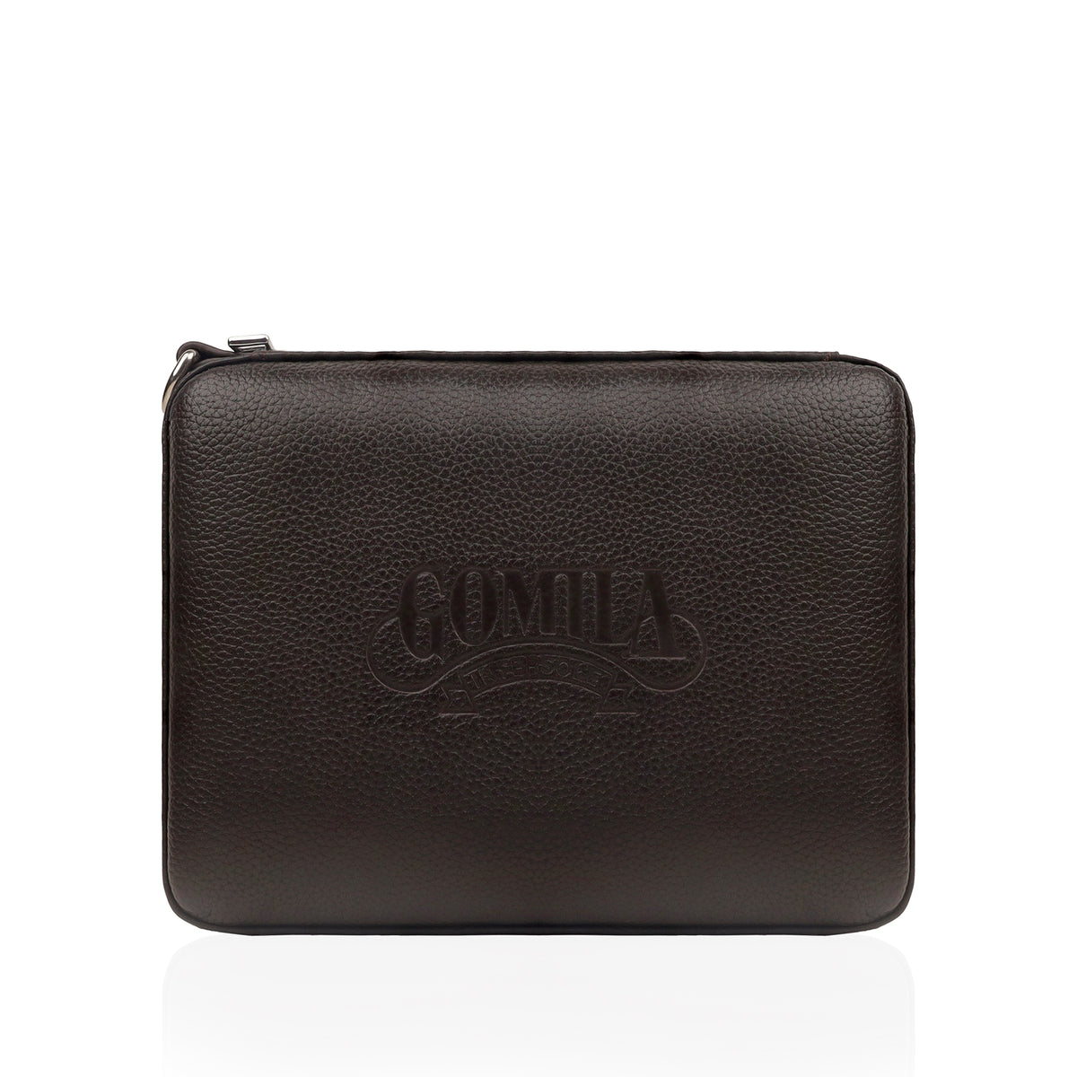 Castro - Men's Dark Brown Milled Leather Cigar Case