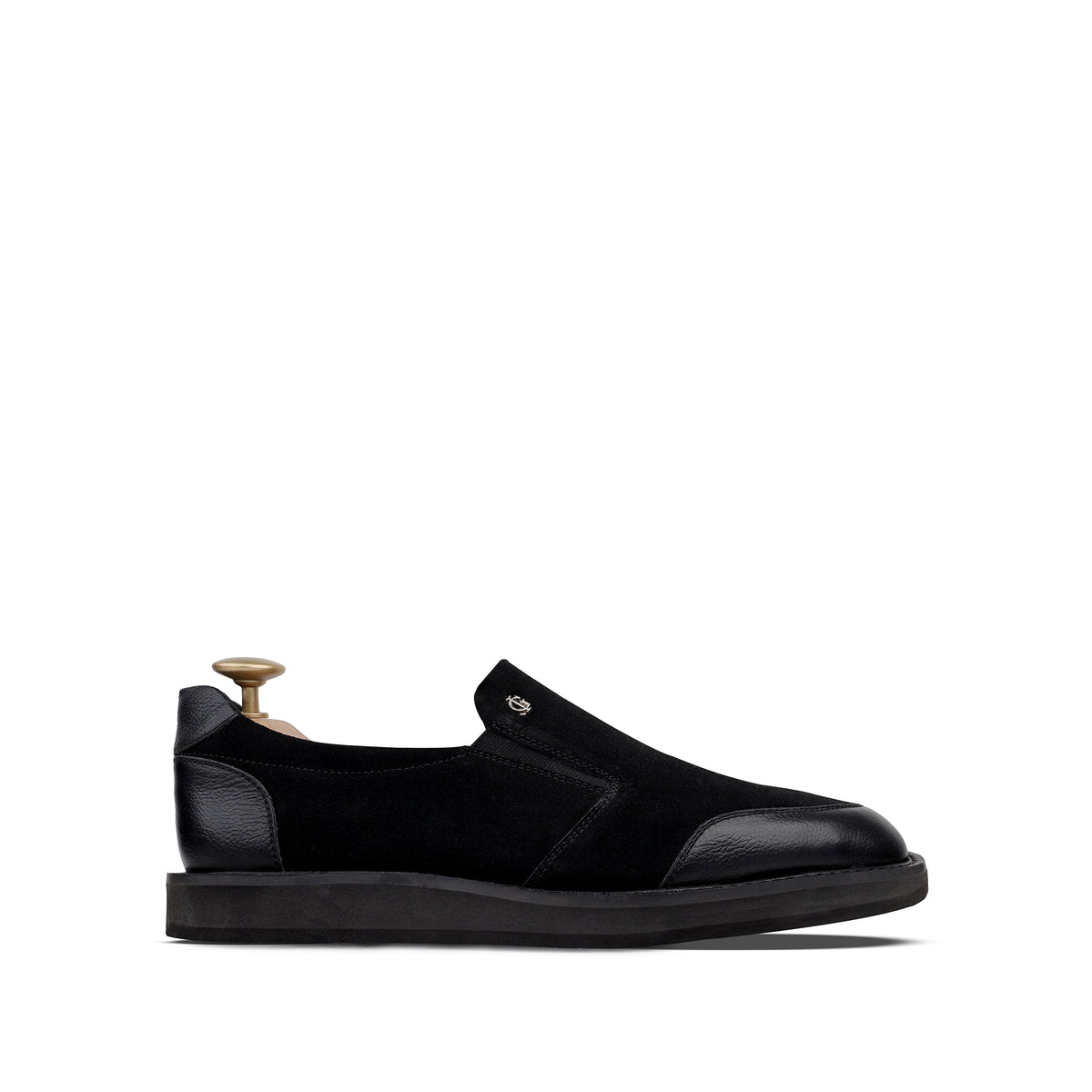 Amador - Men's Black Suede and Milled Leather Casual
