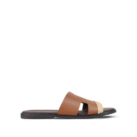 Kiara - Men's Tan Calf Leather Slippers