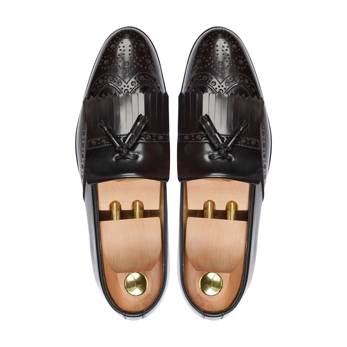 Taza - Men's Dark Brown Box Leather High Shine Loafer