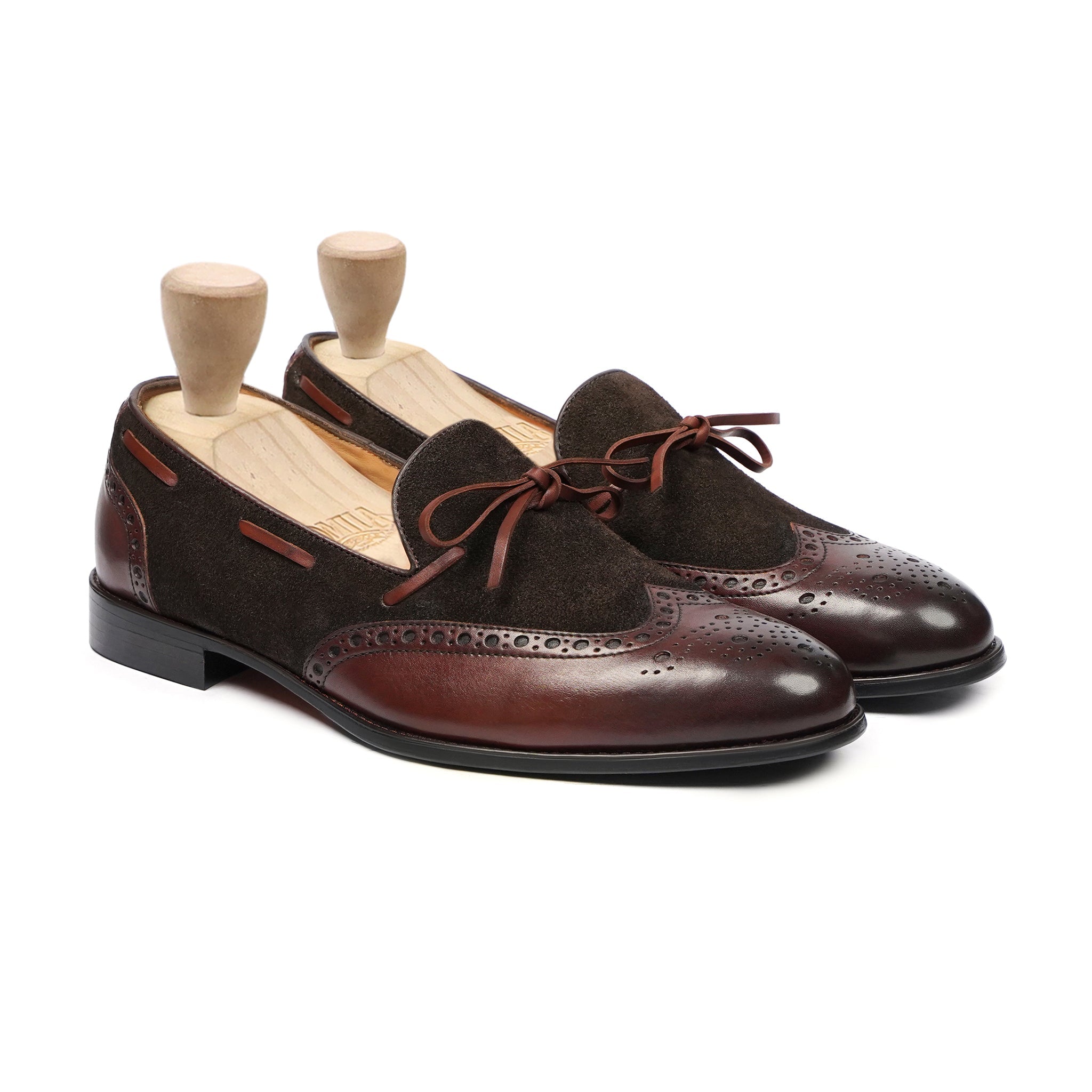 Borden - Men's Brown Calf and Kid Suede Loafer