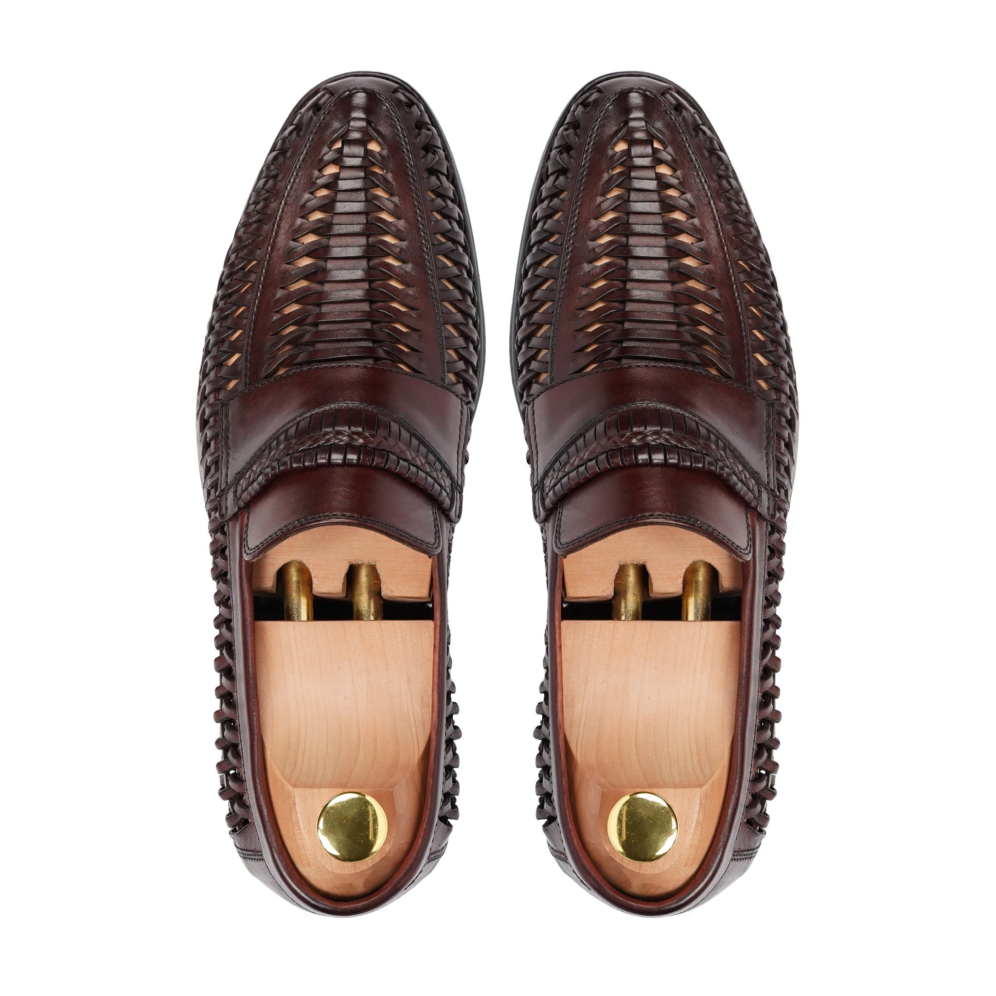 Barcelona - Men's Dark Brown Hand Woven Calf Leather Loafer