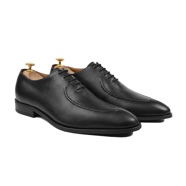 Corded - Men's Black Calf Leather Wholecut Shoe