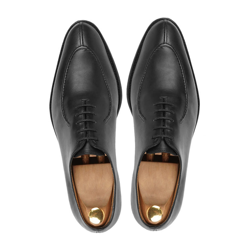 Corded - Men's Black Calf Leather Wholecut Shoe