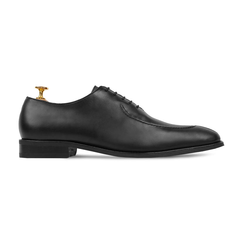 Corded - Men's Black Calf Leather Wholecut Shoe