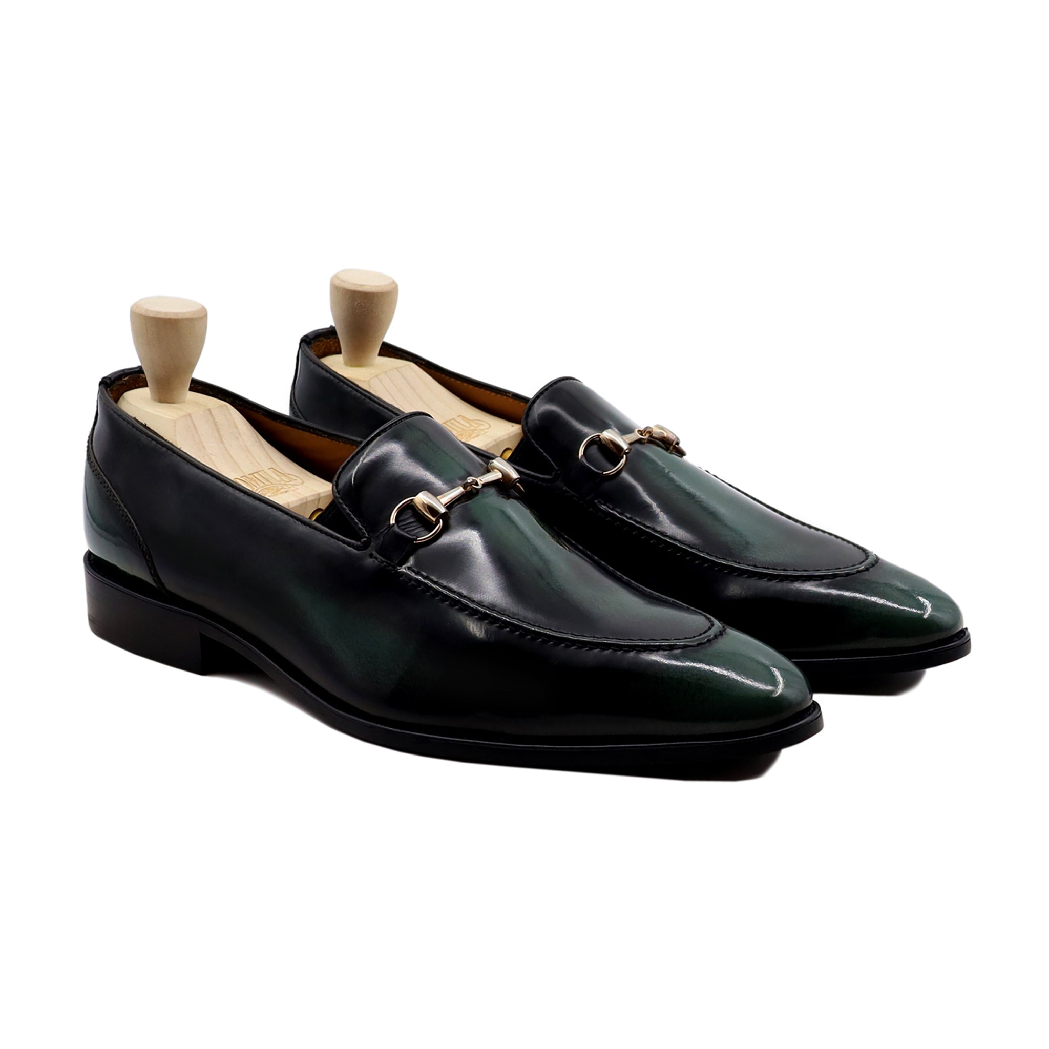 Detroit - Men's Burnished Green Box Leather High Shine Loafer