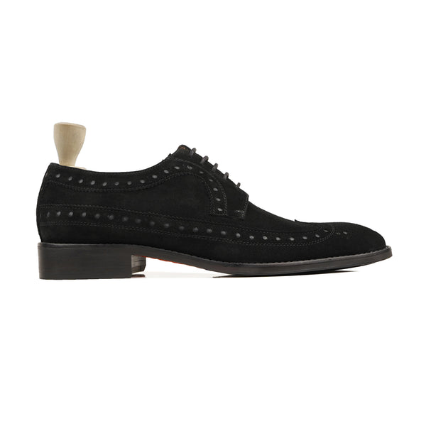 Brook - Men's Black Kid Suede Oxford Shoe