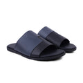 Borela - Men's Black and Blue Calf Leather Slipper