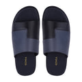 Borela - Men's Black and Blue Calf Leather Slipper