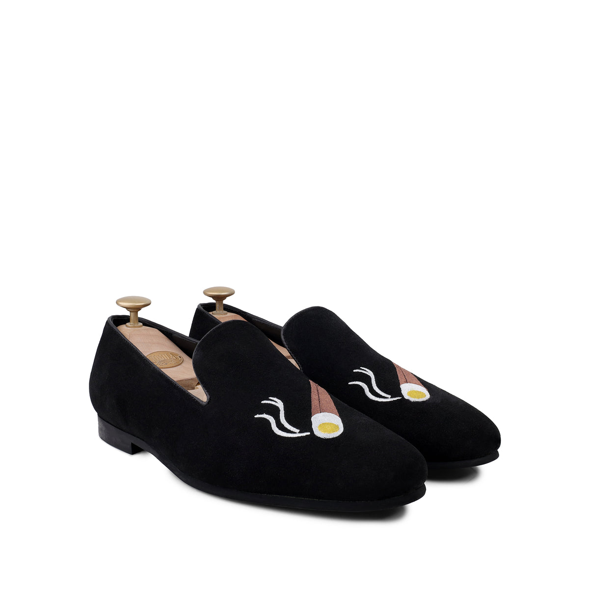 David - Men's Black Suede & Embroidery Loafer