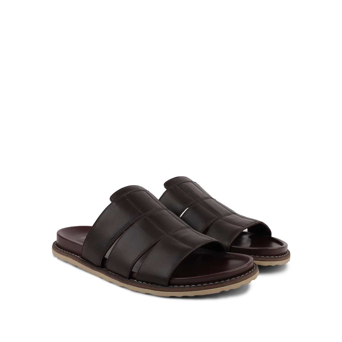 Cozyo - Men's Dark Brown Calf Leather Slipper