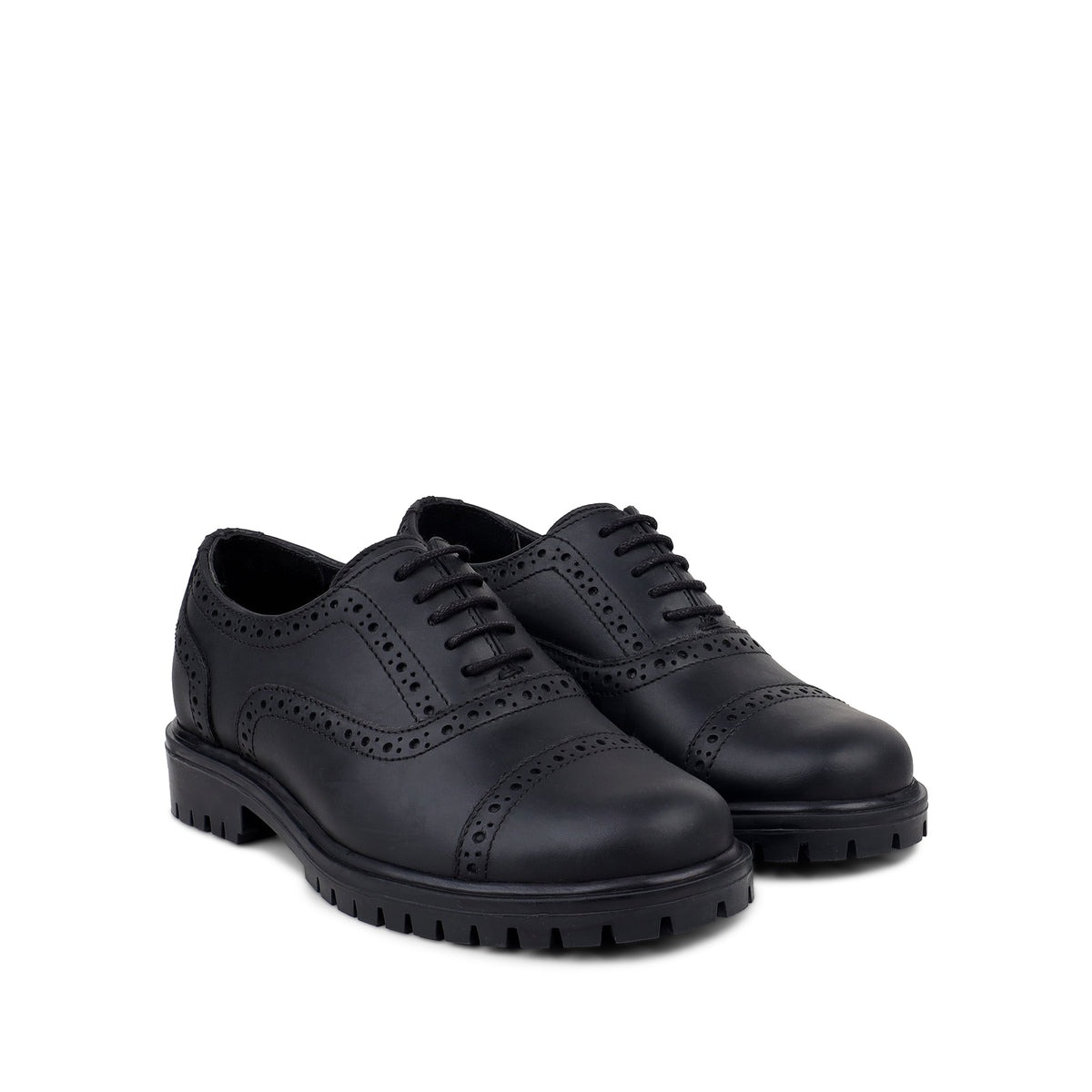 Bret -  Children's Black Leather Oxford