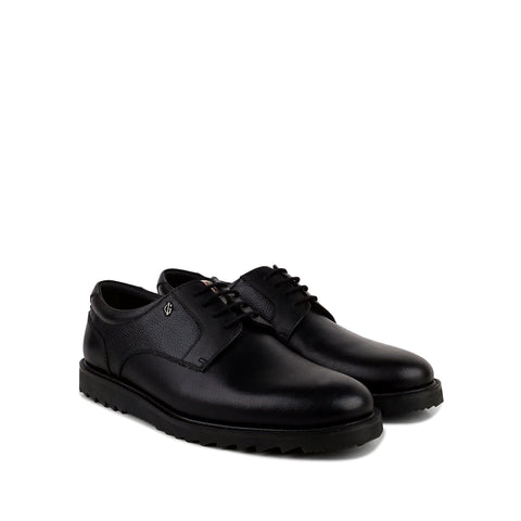 Mark - Men's Black Milled Leather Derby