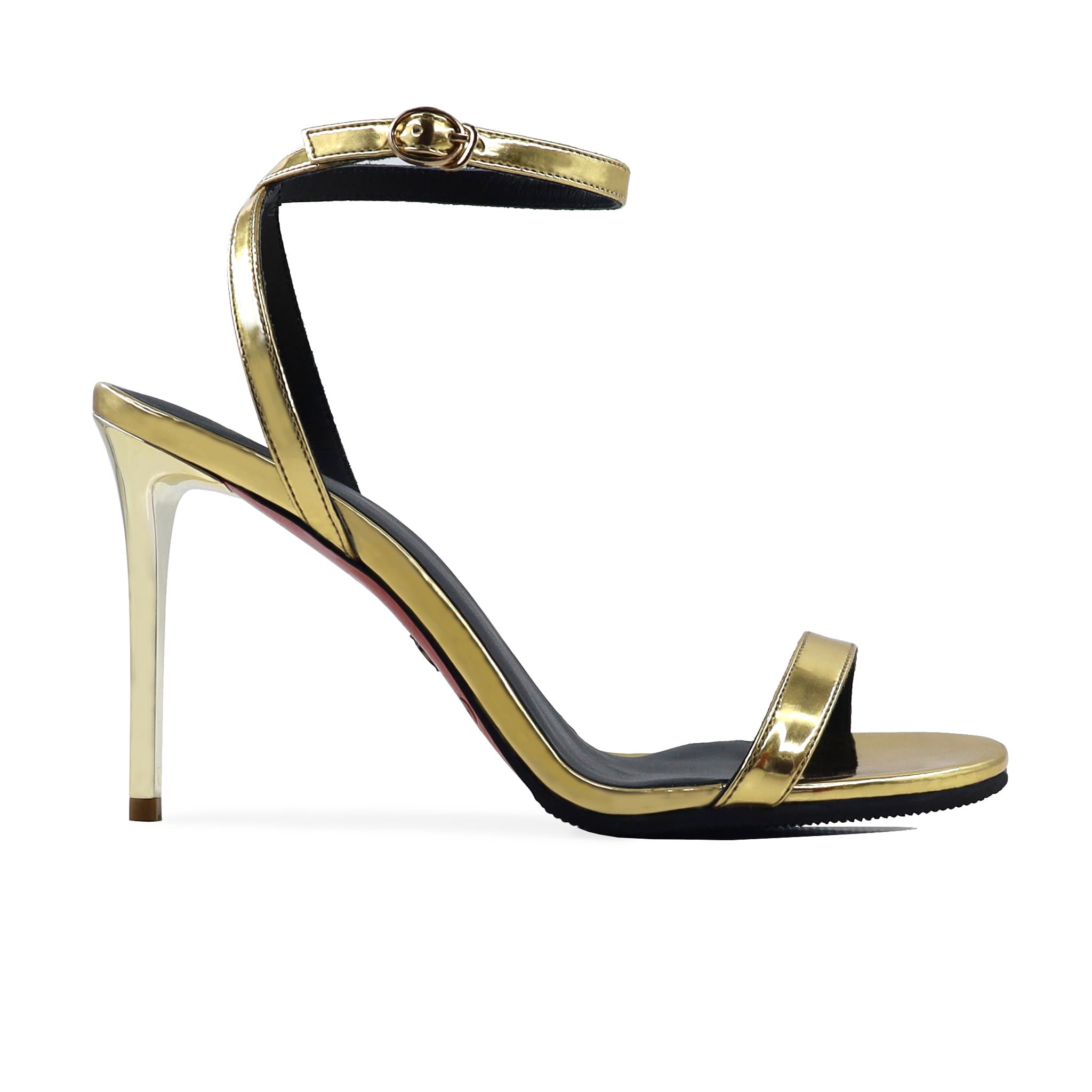 Emilia - Women's Golden High Shine Strapped Heels