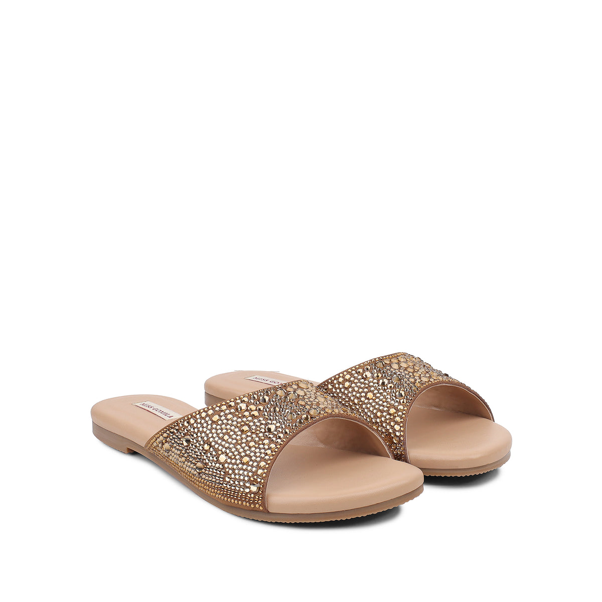 Amber - Women's Champagne Rhinestone Slipper