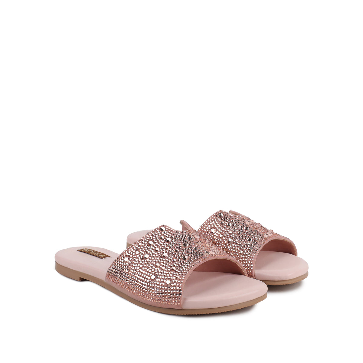 Skye - Women's Peach Pink Rhinestone Slipper