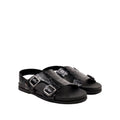 Damian - Men's Black Crocodile Printed Leather Sandal