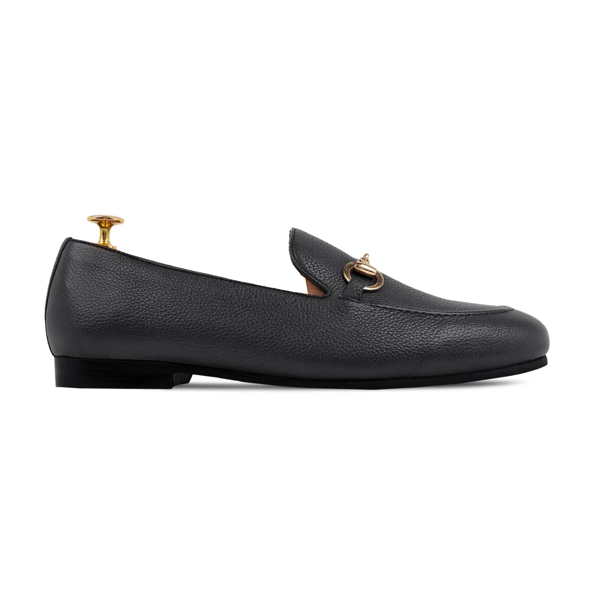 Byron - Men's Black Pebble Grain Leather Loafer