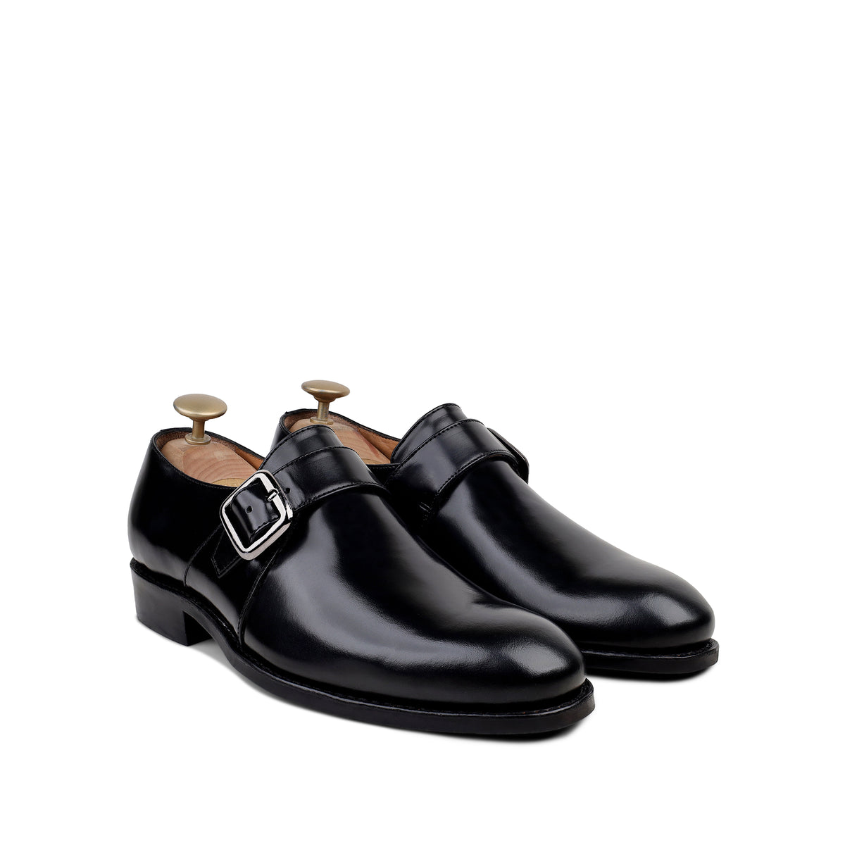 Cain - Men's Black Calf Leather Monkstrap - Goodyear Welted