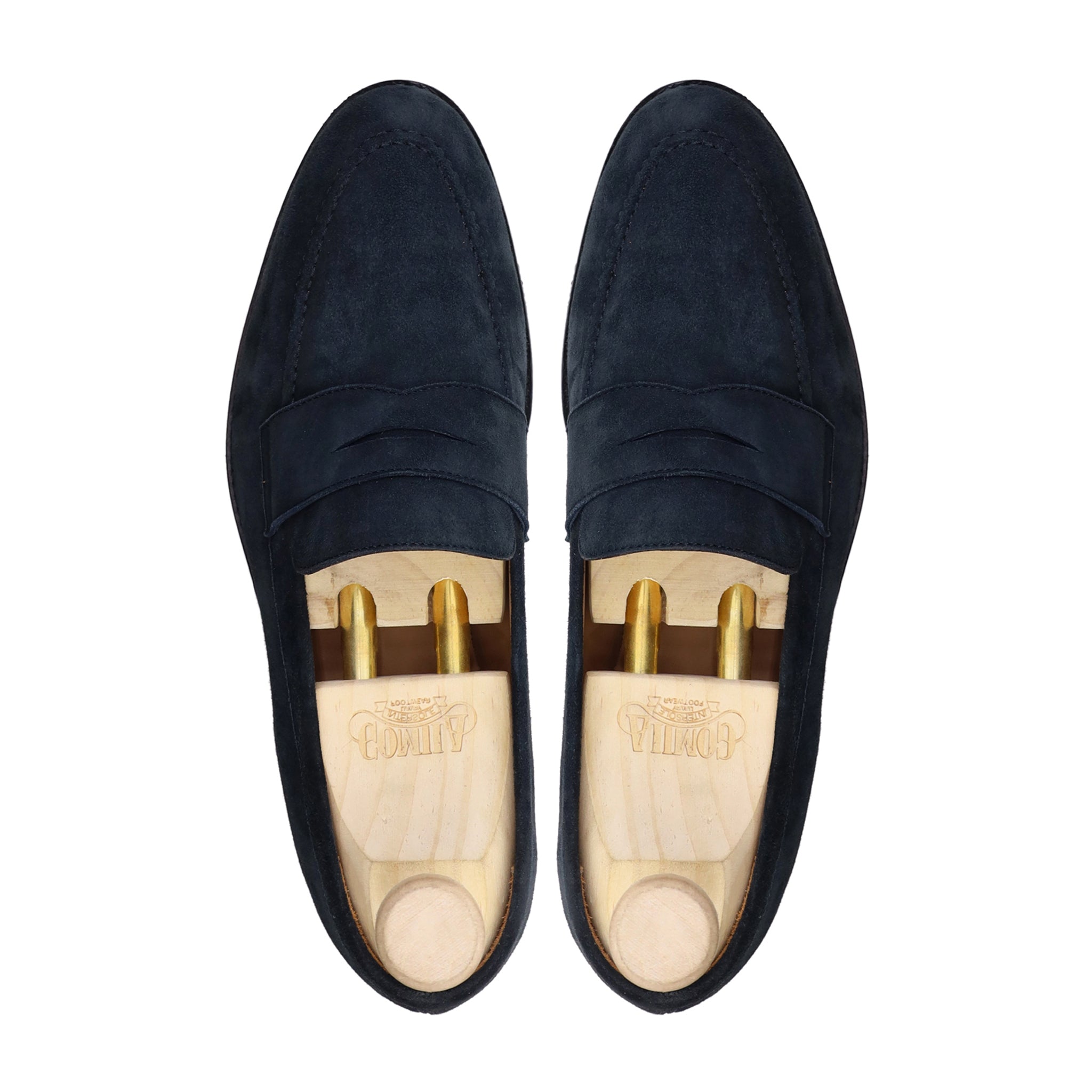 Awas - Men's Navy Blue Kid Suede Loafer