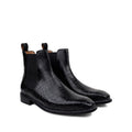Dexter - Men's Black Crocodile Textured Goodyear Welted Chelsea Boot