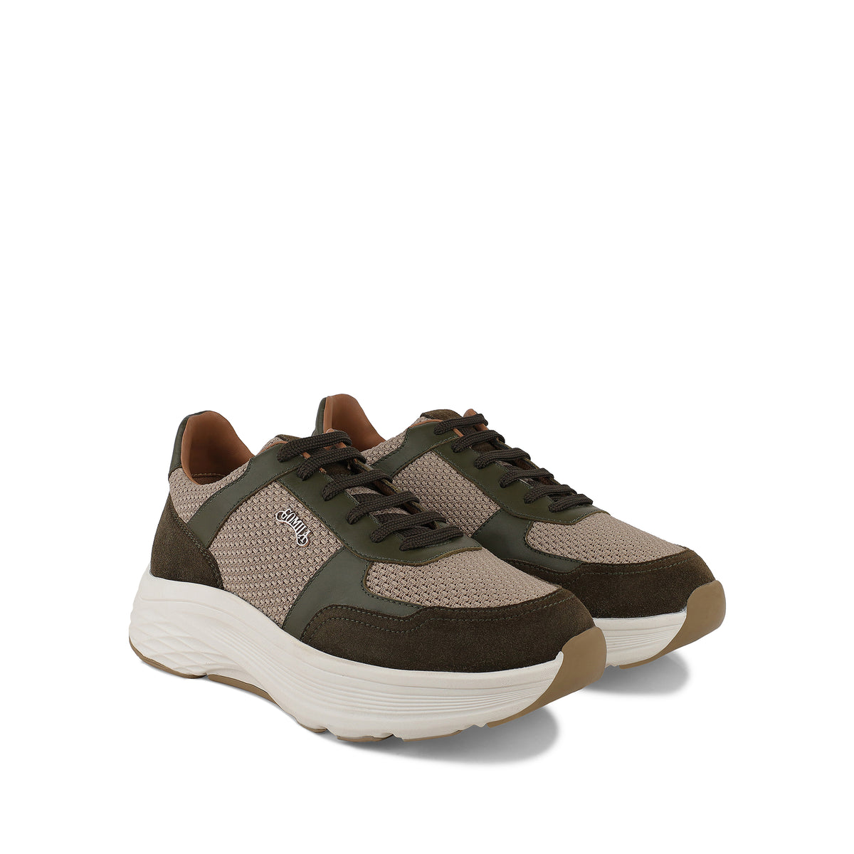 Novak - Men's Beige & Olive Green Sneaker