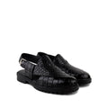 Saul - Men's Black Crocodile Printed Leather Sandal