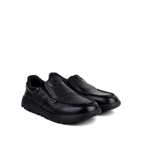 Jude - Men's Black Milled Leather Sneaker