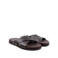 Elvo - Men's Dark Brown Pebble Grain Leather Slipper