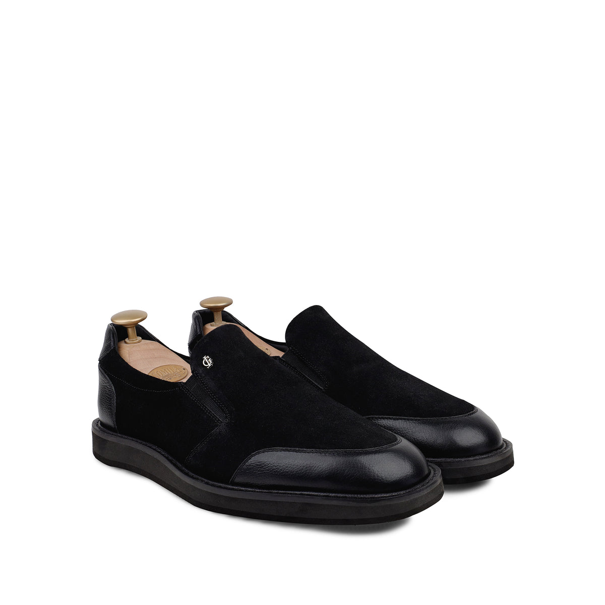 Amador - Men's Black Suede and Milled Leather Casual