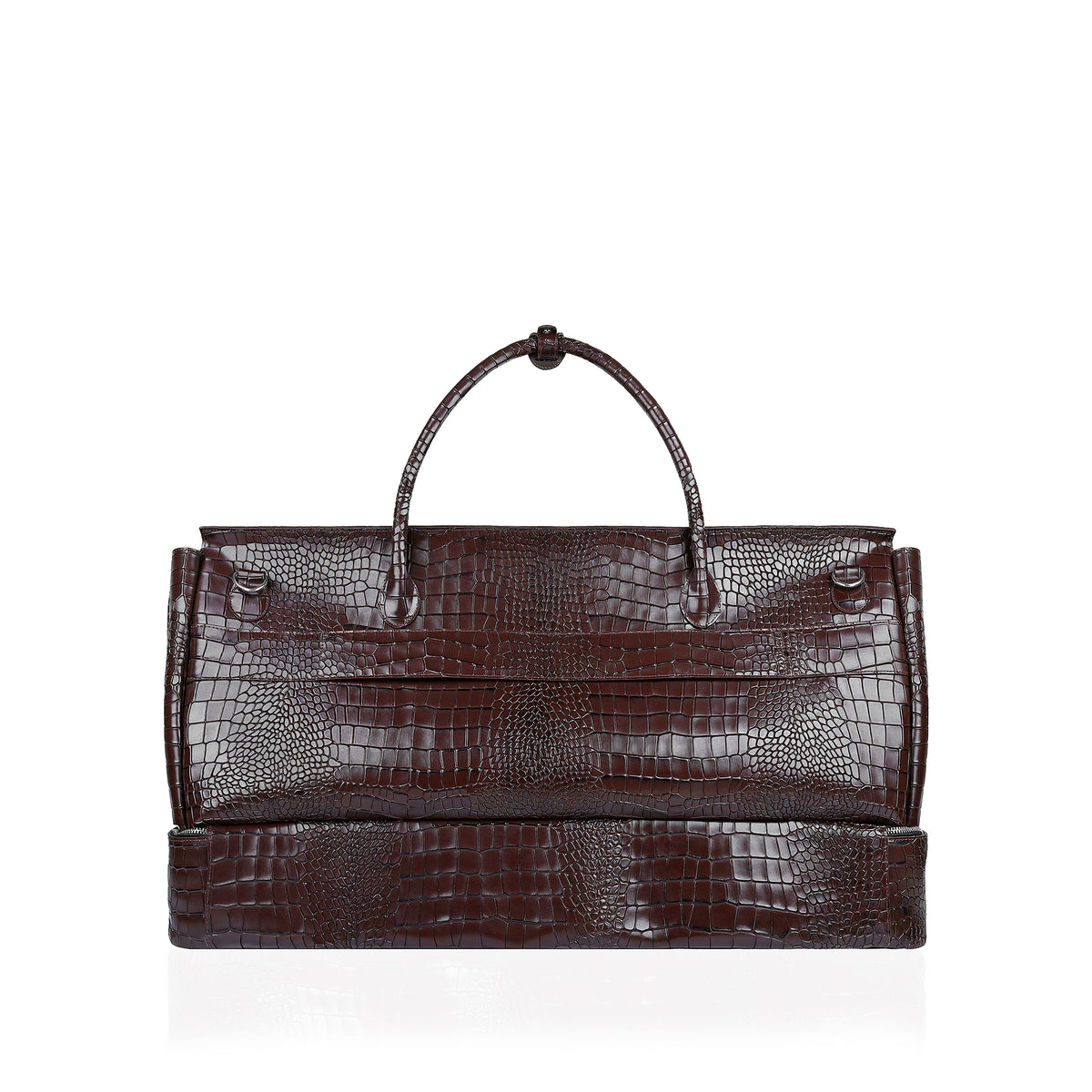 Xavi - Men's Dark Brown Crocodile Texture Travel Bag