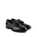 Dubasari - Men's Dark Black Pebble Grain and Hand Woven Calf Leather Loafer