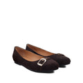 Leah - Dark Brown Suede Leather Pump