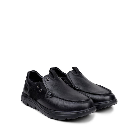 Jude - Men's Black Milled Leather Sneaker