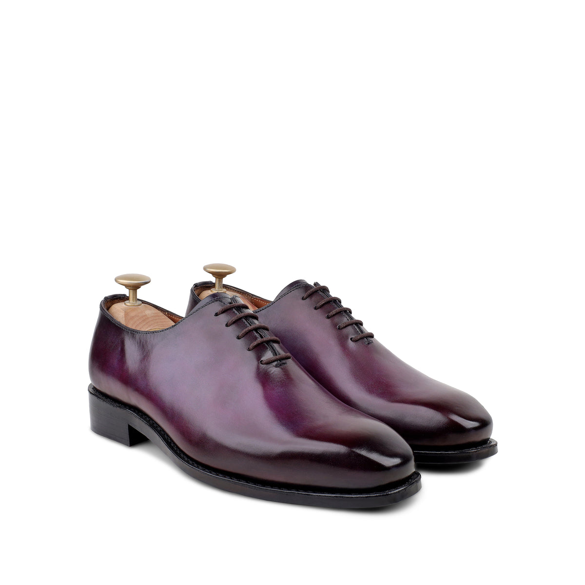 Enzo - Men's Burnished Light Purple Patina Calf Leather Wholecut Shoe - Goodyear Welted