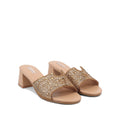 Isabel  - Women's Champagne Hand Set Crystals 50mm Heels