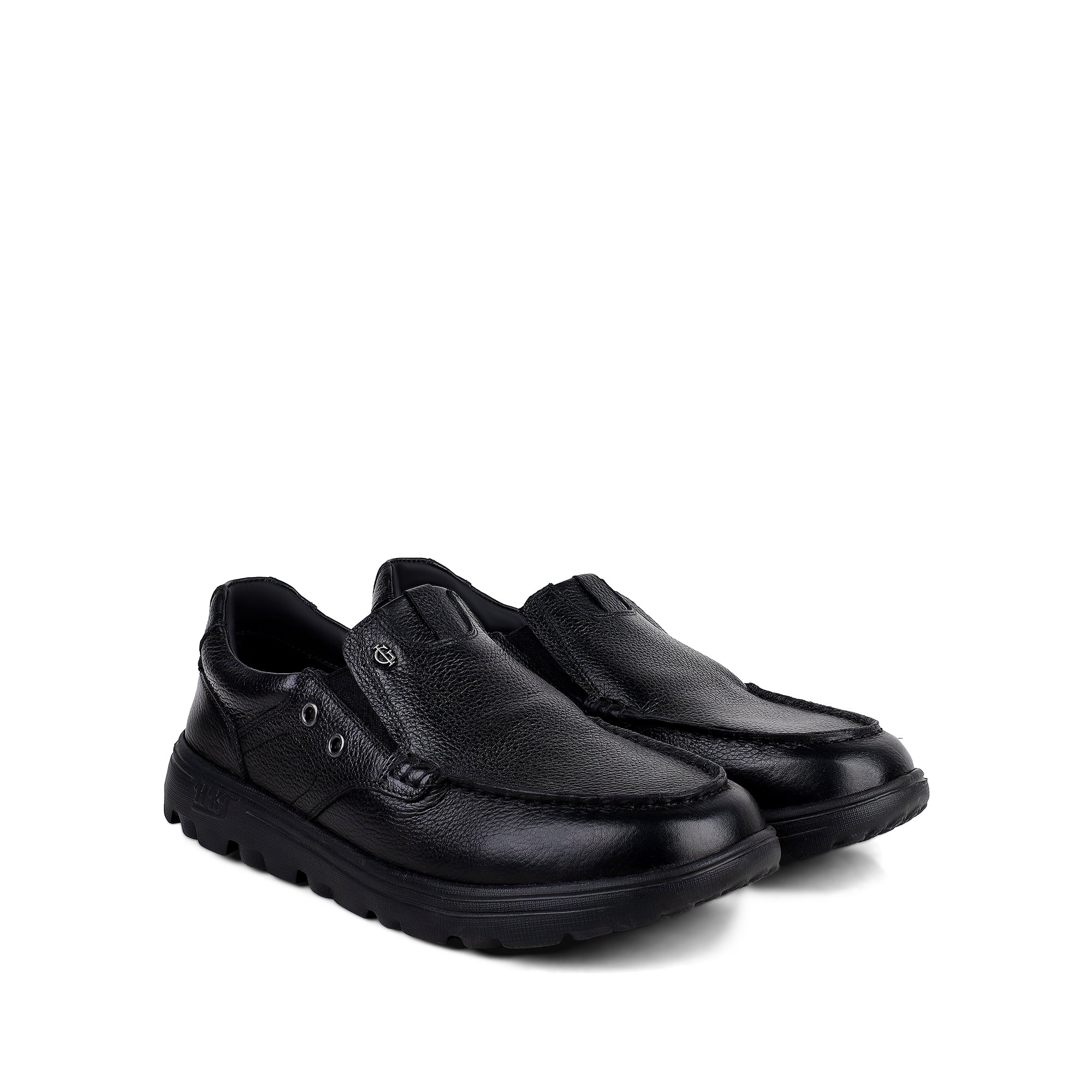 Jude - Men's Black Pebble Leather Sneaker