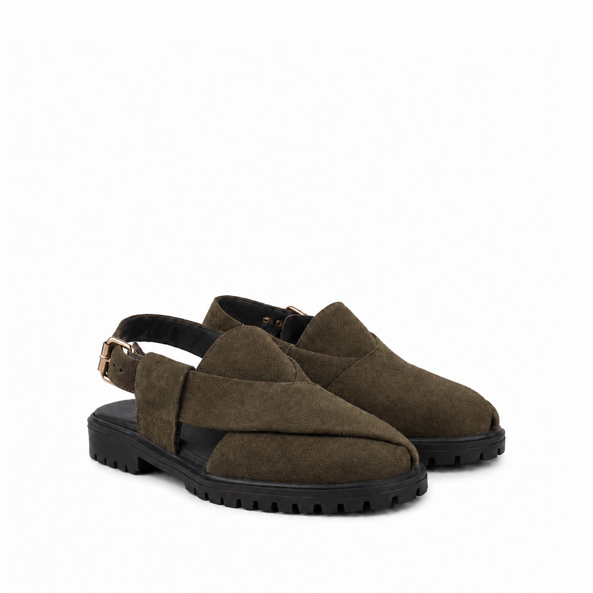 Mariano - Men's Olive Green Suede Sandal