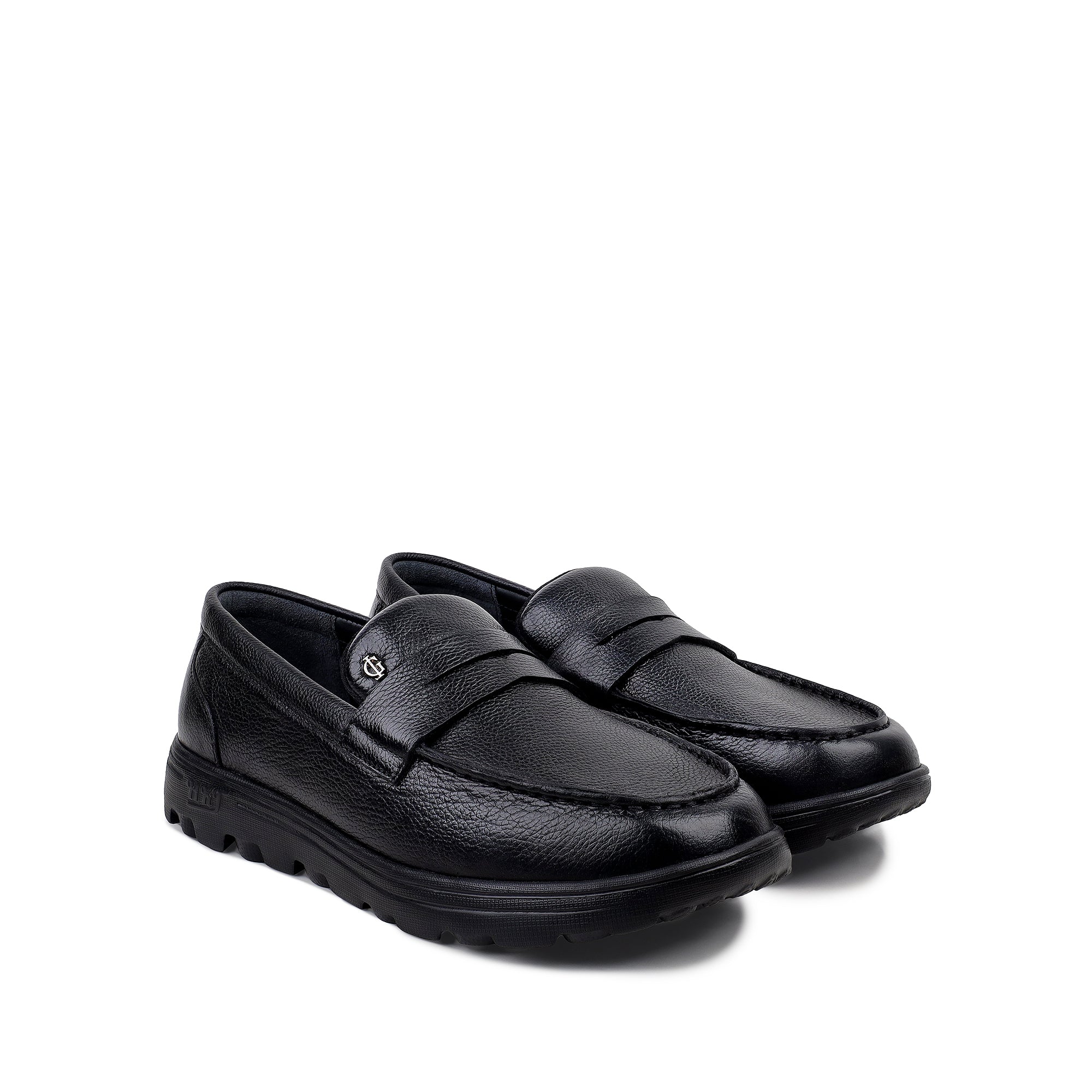 Otto - Men's Black Milled Leather Sneaker