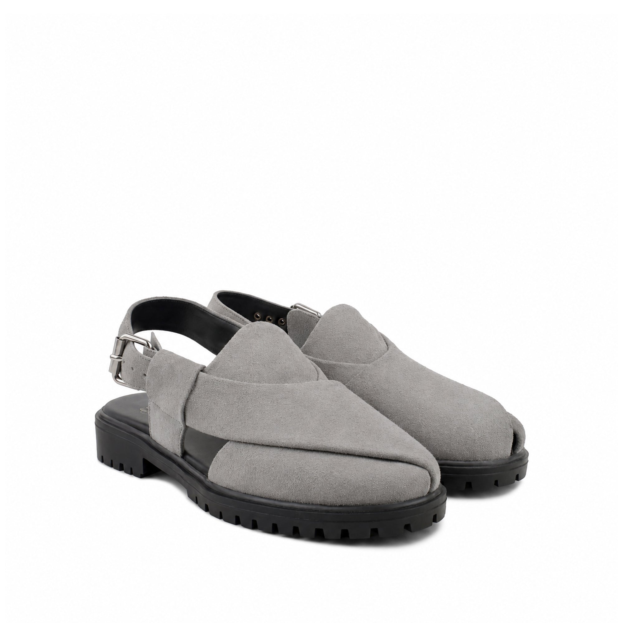 Mariano - Men's Steel Grey Suede Sandal