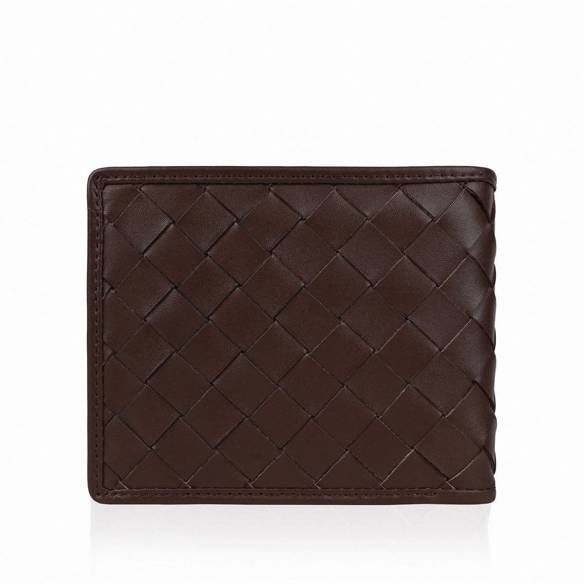 Rico - Dark Brown Woven Calf Leather Wallet